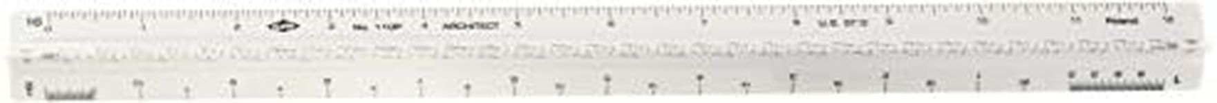 ALVIN Architect Triangular Scale Ruler 12" Model 110P White with Black Graduations, Architecture and Drafting Tool for Students, Hobbyists and Professionals - 12 inches