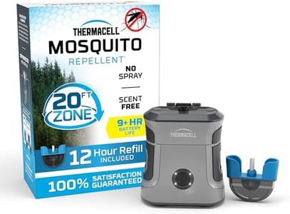 Thermacell Mosquito Repellent Rechargeable Adventure EX-Series EX90; Patio Shield with 9-Hour Battery, Includes 12-Hour Refill, Rubber Armor & Carabiner; Scent Free Bug Spray Alternative