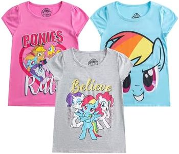 My Little Pony Hasbro Twilight Girls' Short Sleeve T-Shirt (Pack of 3), Grey, 6