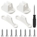 Bubuyun 2 Sets Door Retainer Kit White RV Motorhome Door Retainer with Screws and Installation Tools for External Doors T Shape Door Stop Retaining Catch for Camper RV Motorhome Caravan Campervans