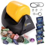 NATIONAL GEOGRAPHIC Starter Rock Tumbler Kit - Complete Rock Polisher Kit, Durable Leak-Proof Tumbler, 227 Grams of Rocks, Grit, 5 Jewellery Fastenings