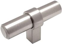 Cosmas 181SN Satin Nickel Contemporary Bar Cabinet Handle Pull T-Knob - 2" Overall Length - 20 Pack