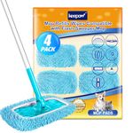 KEEPOW Reusable Mop Pads Compatible with Flash Speed Mop Refill Wipes, Microfiber Dry Pads for Flash Speedmop Floor Cleaner Starter Kit, Wet Cloths Refills for Flash Mop(4 Pack)