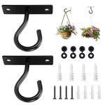 Ceiling Hooks for Hanging Planters, Hanger for Indoor and Outdoor Plant Pots Holder, Wall Hook for Hanging Plant, Flower Basket, Wind Chimes, Lanterns, Lights, Bird Feeders, Home Decor-2.5Inch 2Pack