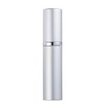 AsaNana Perfume Atomiser, Refillable & Travel Size Perfume Bottle, Leaking Proof,Bottom Pump without Funnel, Luxurious Small women and men, 5ml (Cla.-Silvery)