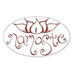 CafePress Namaste Lotus Flower Oval Bumper Sticker, Euro Oval Car Decal