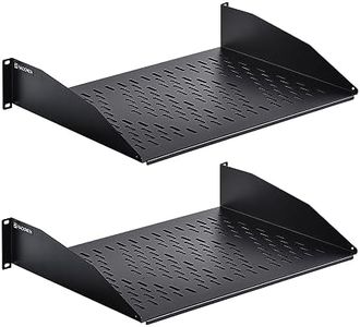 RackPath 2U Cantilever Universal Rack Shelf - 14in Deep – Rackmount Shelf for 19’’ AV/Network Equipment Racks – 55lbs Capacity - 2 Pack