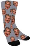 ROYGGBP Custom Socks With Photo, Personalized Face Socks With Picture, Customized Socks Gift For Father Mother Christmas (One face-Gray)