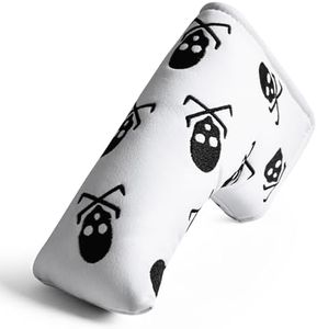 Golf Blade Putter Cover Premium Synthetic Leather Stylish Design, Universal Headcover Waterproof Protection, Durable Headcovers Covers Fit Most Blade Putters for Men Women (Bones White-Blade)