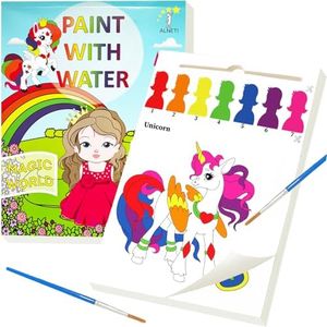 Paint with Water Books for Kids Ages 4-8 - Watercolor Painting Kits - Princess Unicorn Arts and Crafts for Girls 3 4 5 Year Old - Water Coloring Book Craft Kit - Little Girl Art Gifts Mess Free Set