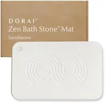 Dorai Home Bath Stone Mat 23.6"x15.4"| Luxury Diatomite Stone Bath Mat |Quickly Removes Water | Non-Slip, Quick-Dry Stone Bath Mat for Bathroom | Rain Sandstone