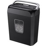 Bonsaii Paper Shredder for Home Use, 6 Sheet Cross Cut Shredder, Shred Credit Card/Staples/Clips, Shredder for Home & Small Office Use, Home Shredder with Portable Handle Design & 13L Bin (C237-B)