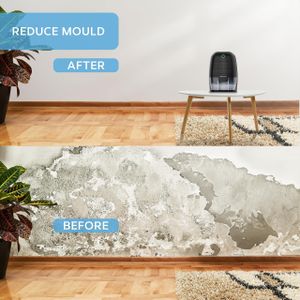 MONHOUSE Portable Dehumidifier 600ml – Compact Black Moisture Remover