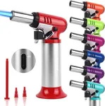 TBTeek Butane Torch, One-hand Operation Kitchen Torch with Adjustable Flame for Grilling, Baking and Soldering (Excluding Butane Gas), Red