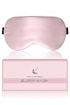 Aosun Silk Sleep Mask, Eye Mask, 22Momme 100 Percent Pure Mulberry Silk Blackout Anti-Allergy Natural Silk Eye Mask with Adjustable Headband, Suitable for Men and Women（Pink）