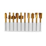 10 PCS HSS Rotary Cutting Burr Set Grinder Bit, 3mm 1/8" Shank Tungsten Carbide Rotary Tools,Engraving Woodworking Set Burr Wood Milling Cutters Tool for Carpenter