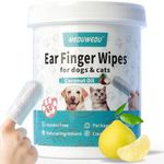 MEDUWEDU Ear Cleaner Finger Wipes 120 Counts, Dog Ear Cleaner,Soft & Easy Otic Cleaning Pads, Remove Wax, Dirt & Stop Smelly, Itchy, Non-Irritating, Grapefruit Scent