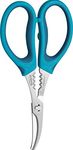 Trudeau Kitchen Seafood Shearing Scissors and Shellfish Crackers, 7.5 inch, Tropical Blue