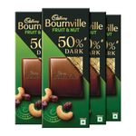 Cadbury Bournville Fruit And Nut Dark Chocolate Bar, 80 G (Pack Of 4), 320 Gram