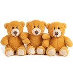 BenBen Teddy Bear Stuffed Animal, Set of 3, 10 inch Small Stuffed Bear Plush Toy for Kids, Baby Shower Decoration for Boys, Girls, Gift for Easter, Christmas