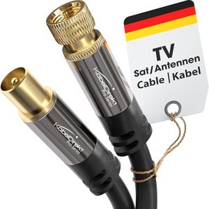 KabelDirekt – 1m Cavo SAT/TV (75 Ohm, connettore F > spina coassiale, HDTV, DVB-T2, DVB-C, DVB-S, DVB-S2, per TV e Radio), PRO Series