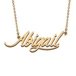 HUAN XUN Dainty Abigail Name Necklace Personalized Nameplate Pendant Jewelry for My Girl