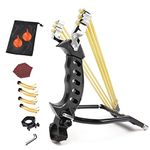 Professional Strong Slingshot Set, Slingshot for Hunting Rocket with Wrist Support Power, Outdoor High Velocity Catapult Slingshot with 4 Rubber Bands and 100 Ammo Balls