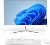 SIUGHVA All-in-One Desktop Computer 24" FHD, N5095 8GB RAM, 512GB SSD, Quad-Core, Wired Keyboard & Mouse, RGB Speaker, White (N5095/8G/512G)