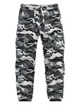 APTRO Cargo Combat Trousers for Men UK Camo Tactical Mens Trousers Work Trousers Cotton Joggers with Multiple Pockets Grey Camouflage XL