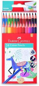 Faber-Castell Triangular Colour Pencil Set – Pack of 24 | Colour Pencils for Kids Aged 6-12 | Ergonomic Pencil Colour Set for School & Art Projects