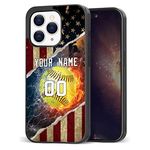 Customized Phone Cases Trendy Softball Name Number Protective Cover Applicable to iPhone 5 6 7 8 Se X Xr Xs 11 12 13 14 Pro Max Plus Mini Apple Samsung Galaxy S20 S21 S22 Moto Pixel