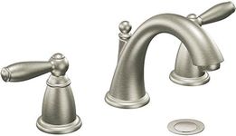 Moen Brantford Brushed Nickel Two-Handle Widespread Bathroom Sink Faucet Trim Kit, Traditional Bathroom Faucet for Three Hole Bath Sinks (Valve Required), T6620BN