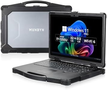 MUNBYN High-End Rugged Laptop IRX17, 15.6" Windows 11 Pro, Intel i7-1255U, 32GB DDR5+512GB SSD, 1000 Nits Sunlight Readable, Wi-Fi 6, IP65 Heavy Duty Laptop, Dual Batteries, 2Y Protection(New)