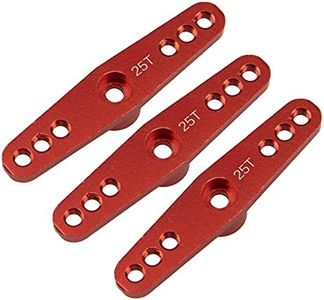 3Pack ShareGoo Aluminum Alloy 25T Servo Horn Double Arm Steering Arms Compatible with Futaba Savox Power HD HSP MG995 Servos Motor 1/8 1/10 RC Car Buggies (Red)