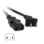 [UL LISTED] 5FT 2 Prong AC Power Cord Cable for Sony PS4 Pro Playstation 4 Pro, Xbox One, Xbox 360 Slim, 360 E