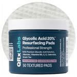 QRxLabs Glycolic Acid 20% Resurfacing Pads With Vitamins B5, C & E, Green Tea, Calendula, Allantoin - Exfoliates Surface Skin And Reduces Fine Lines And Wrinkles