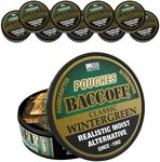 10 Cans, BaccOff Wintergreen Pouches | No Tobacco Dip, No Nicotine, Smokeless Alternative Snuff