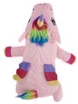 K Collection 3D Novelty Hot Water Bottle with Removable Cover - Pink Lazy Unicorn Design - Soft Plush Cover - Premium Natural Rubber