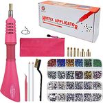 Hotfix Rhinestone Applicator, Genround Iron-on Hotfix Applicator Tool Wand Tool Set with 2 Boxes of Flat Back Gems Round Crystal Rhinestones/Storage Box/Tweezer/Gems Picking Pen for Clothes Shoes Card