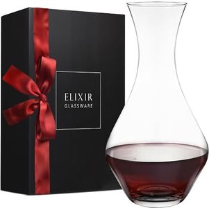 ELIXIR GLASSWARE Wine Decanter - 50 oz Hand Blown Crystal Aerator, Carafe for Wine Lovers - Accessories and Gifts for Women and Men