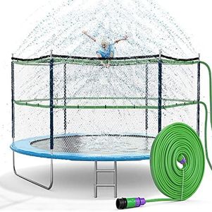 Jasonwell Trampoline Sprinkler for Kids Outdoor Trampoline Sprinkler Waterpark Fun Summer Outdoor Water Games Yard Toys Sprinklers Backyard Water Park for Boys Girls (Light Green, 39FT)