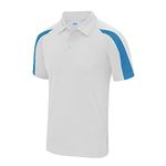 AWDis Men's Contrast Cool Polo Shirt Lawn Bowls Bowling Football Gym Running Sports