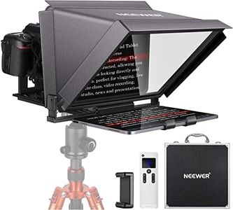 NEEWER X12 Aluminum Teleprompter with RT-110 Remote Control (Connected via Bluetooth on NEEWER Teleprompter App) & Carry Case, Compatible with iPad, iOS/Android Tablets, Smartphones, DSLRs (Gray)