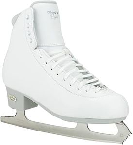 Riedell Skate - Crystal Ice Skate - Competitive Figure Ice Skates with Stainless Steel Eclipse Vesta Blade | White | Size 4 D Width
