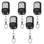 5 Pcs Garage Door Remote, 433Mhz Universal Wireless Garage Remote Control Key Fob with Key Cover Slide for Car Garage Door Gate Opener