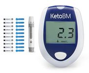 KetoBM Blood Ketone Meter Kit for Keto Diet Testing - Complete Ketone Test Kit with Ketone Monitor, Keto Strips, Lancing Device & Lancets