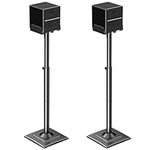 ELIVED Adjustable Height Speakers Stands, Extend 865mm to 1100mm, Spring Loaded Floor Speaker Stand Holds Universal Satellite & Bookshelf Speakers Up to 5KG, Cable Management, 1 Pair EV5028