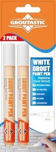 Groutastic White Grout Paint Pen Tile Grout Colorant & Sealer Marker, Quick-Dry, Ideal for Bathroom, Shower, Kitchen Tiles Restores Grout Lines, 3 Adjustable Tips (2-3 mm) 2 Pack