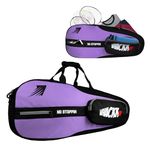 WHACKK Drive|Unisex Lightwieght Tennis Badminton Squash Shuttle Equipment Kit Bag Cover |Spacious Compartments | Sports Bag |Carry as Backpack & Duffel |Ten-6 Badminton-8 Red (.Lavender Black)