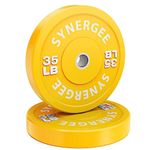 Synergee Color Bumper Plates Weight Plates Strength Conditioning Workouts Weightlifting 35lbs Pair